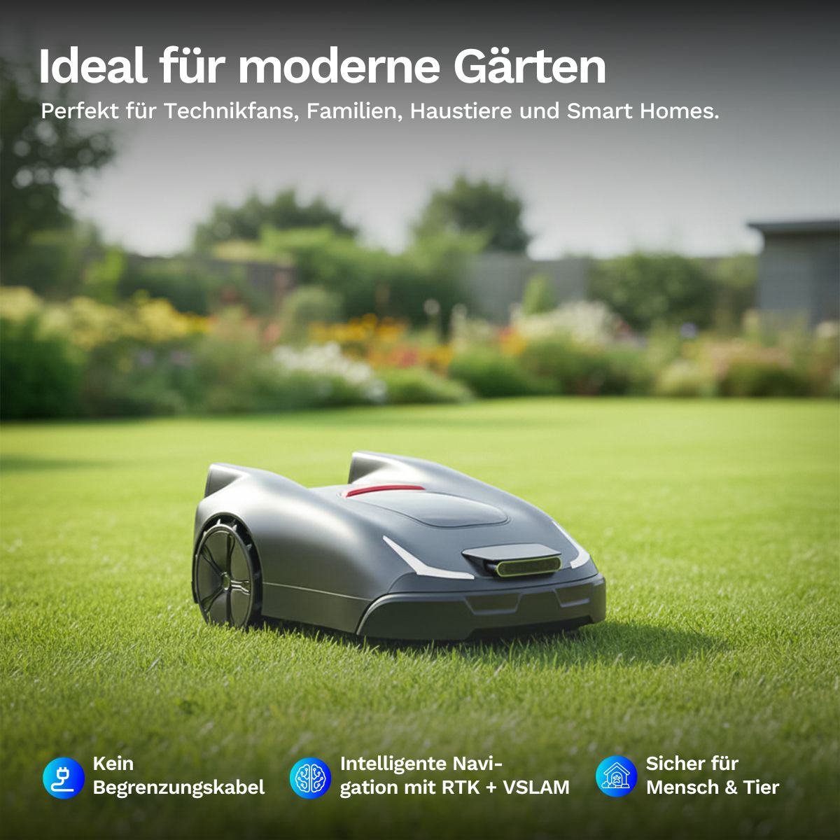 Joybee K2 – Kabelloser Mähroboter für präzises, gleichmäßiges Mähbild