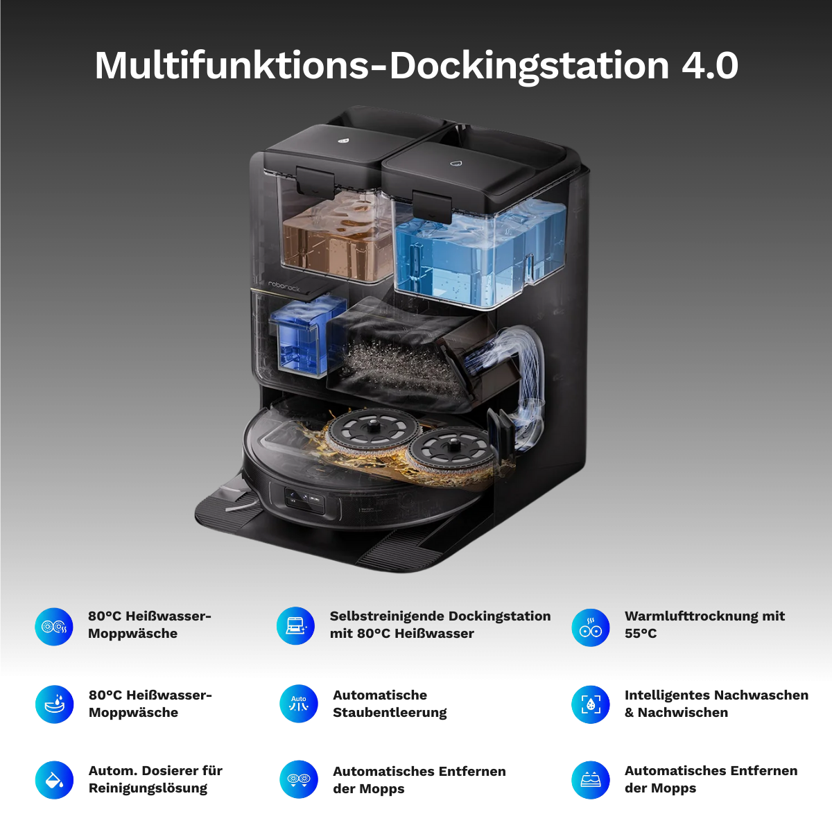 Roborock Saros Z70 - Saug und Wischroboter (Farbe: silber)