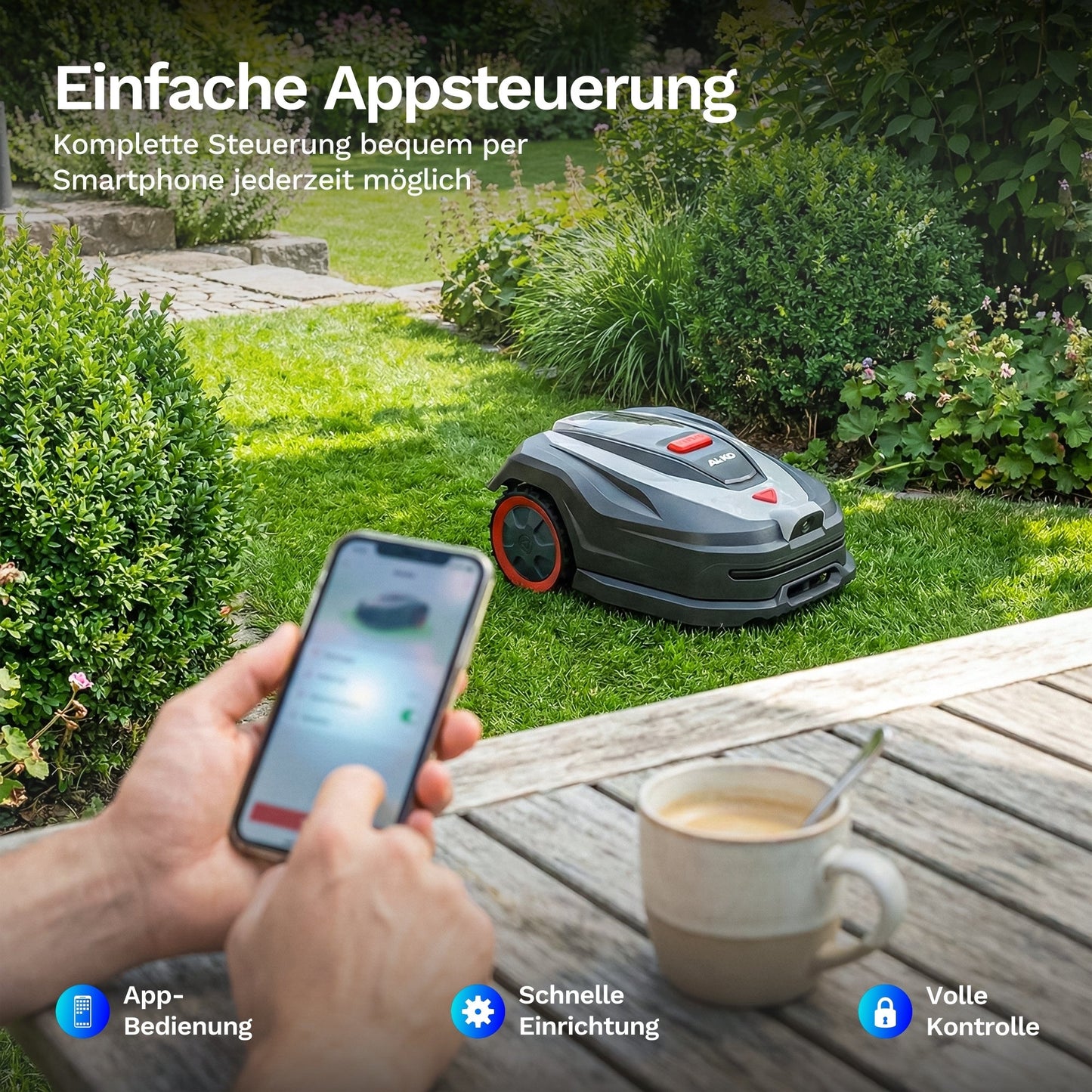 AL-KO Robolinho 1000 Vision – Mähroboter ohne Begrenzungskabel