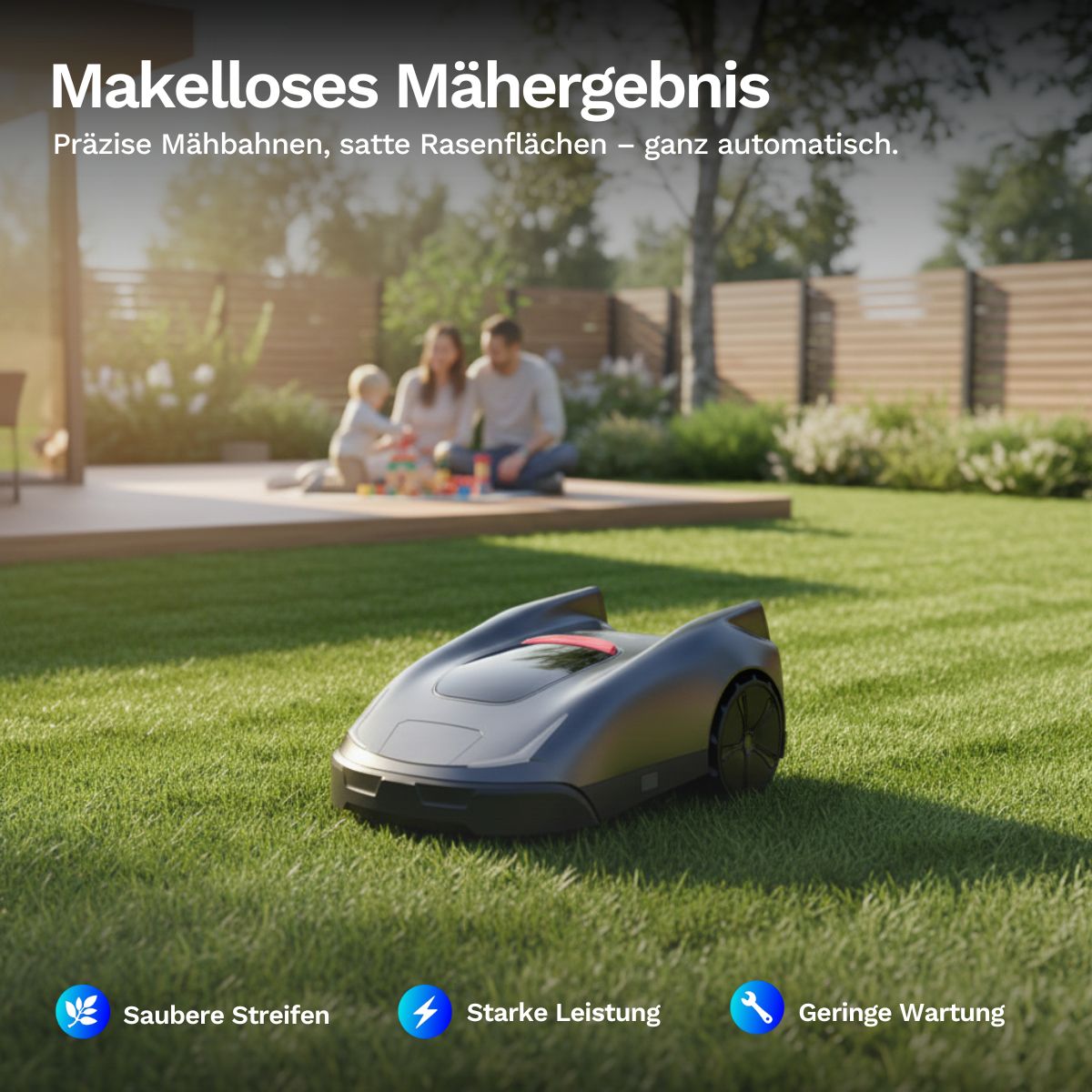 Joybee K2 – Kabelloser Mähroboter für präzises, gleichmäßiges Mähbild