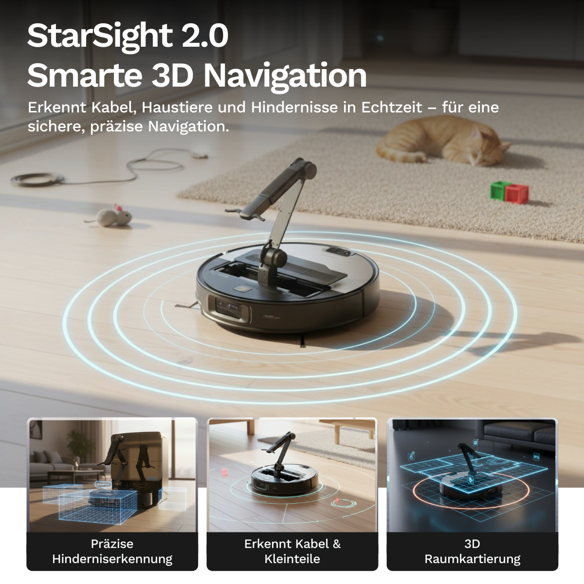 Roborock Saros Z70 - Saug und Wischroboter (Farbe: silber)