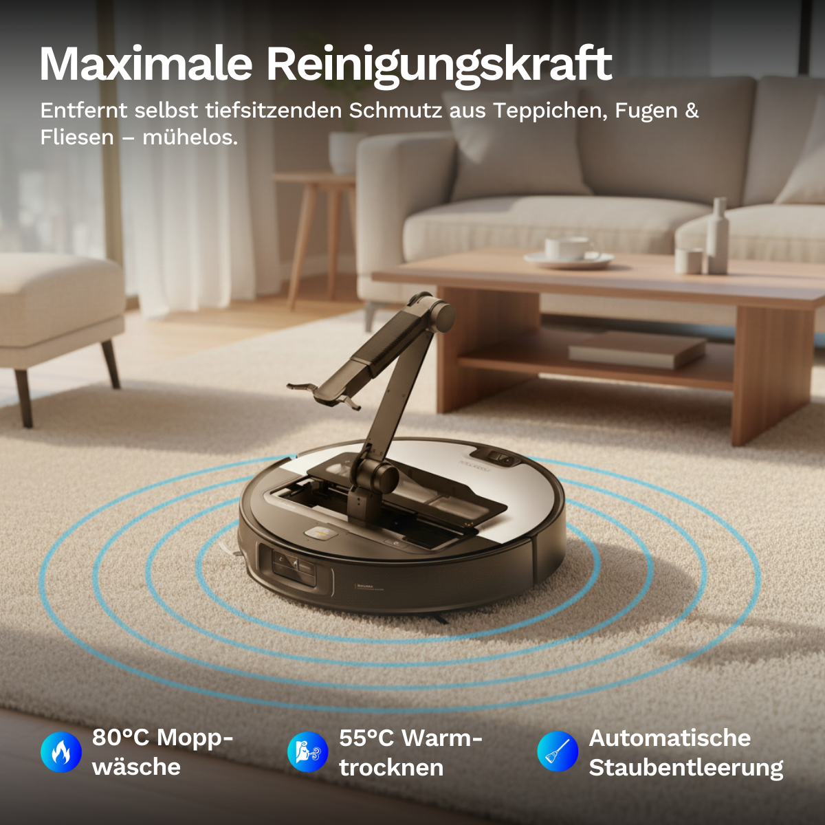 Roborock Saros Z70 - Saug und Wischroboter (Farbe: silber)