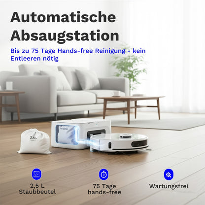 Tesvor S8 Max - Saug und Wischroboter mit automatischer Staubbox-Reinigung (Upgraded Version)